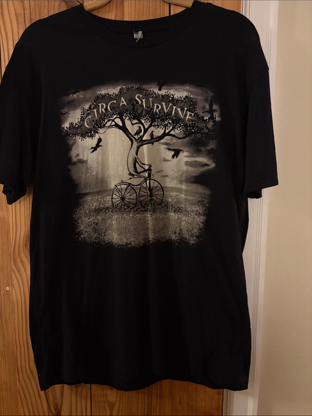 Next Level Apparel Black Short-Sleeve Graphic Tee - Tree & Bicycle